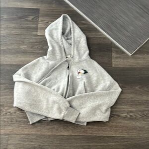 Kids Gray Hoodie with Embroidered Character